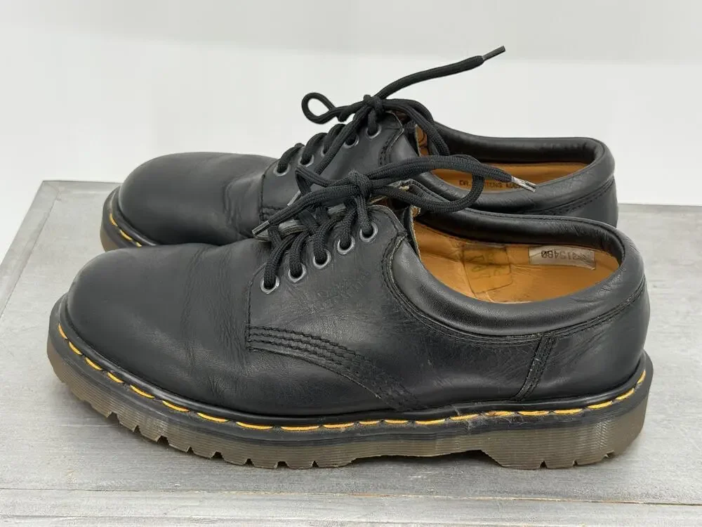 Vintage Dr. Martens 8053/59 Made in England Black Leather Shoes Men's US 9 UK 8